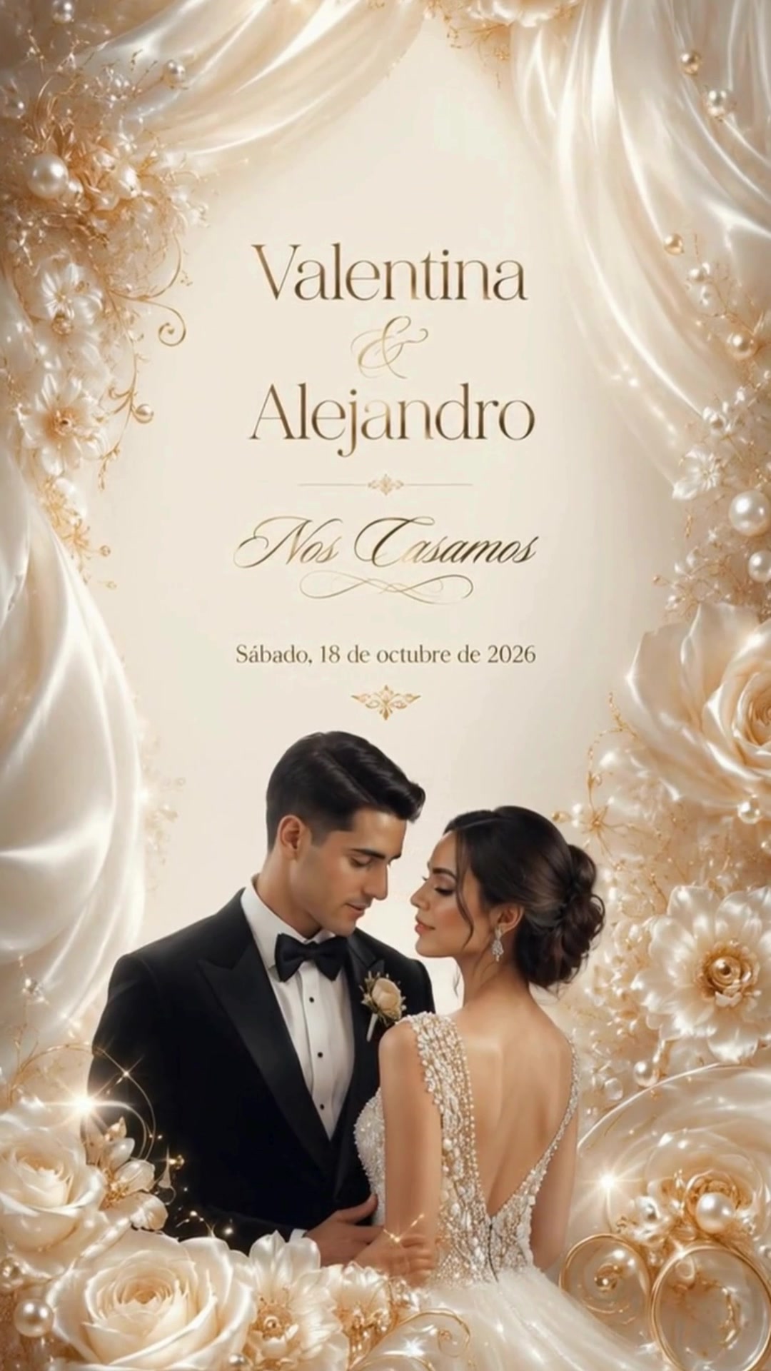 Bodas B101 - Ivory Luxury Wedding Invitation