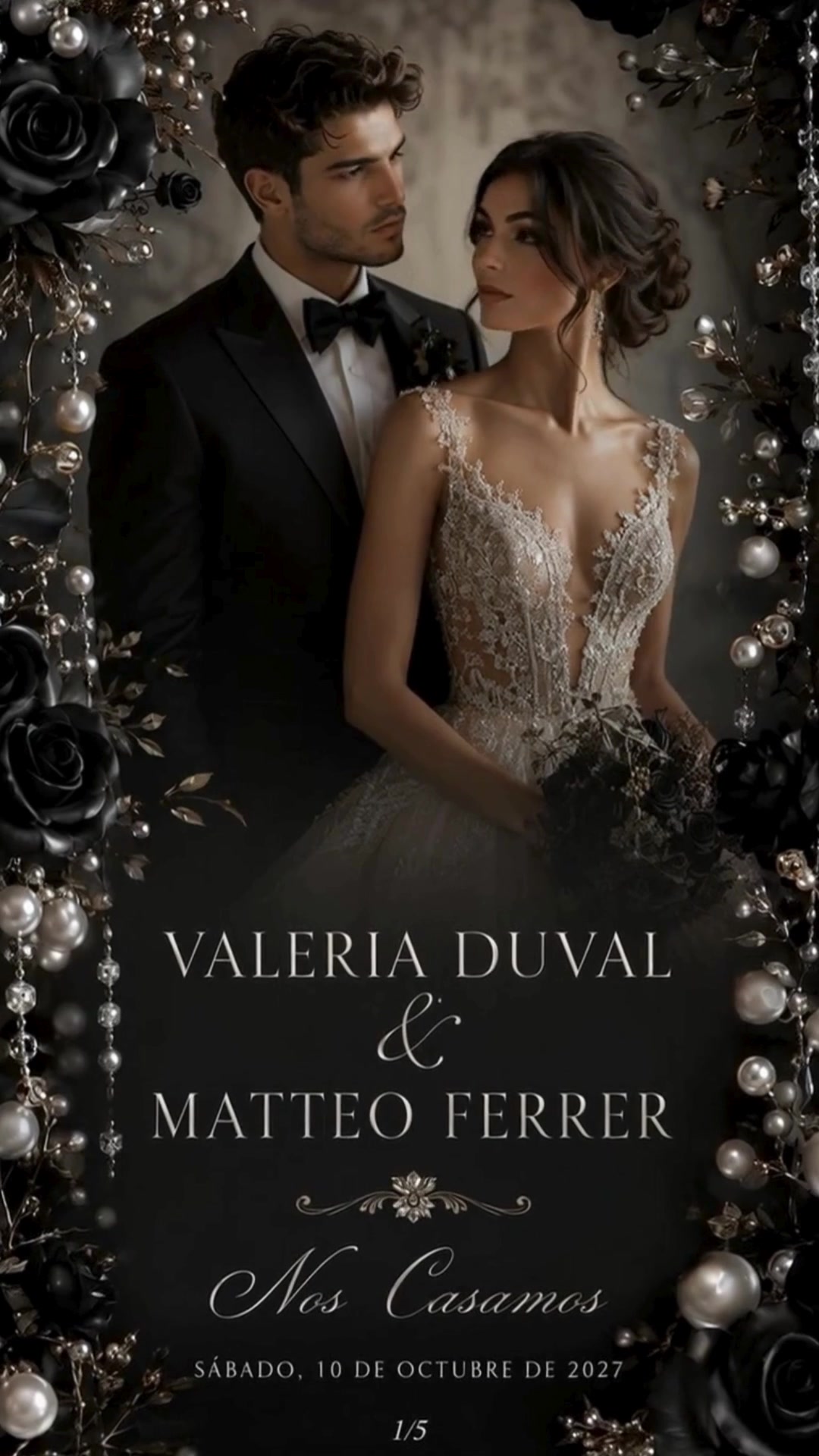 Bodas B105 - Dark Royal Wedding Invitation